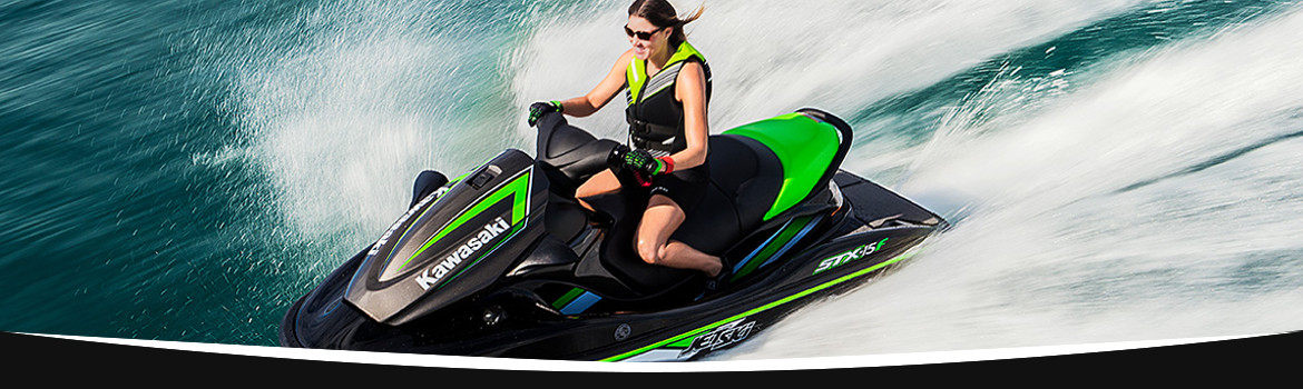 2017 Kawasaki Jet Ski® STX®-15F | Woman Having Fun In A Sea-Doo Watercraft | Parts Header